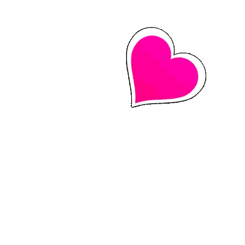 Pink Hearts With White Outline Sticker