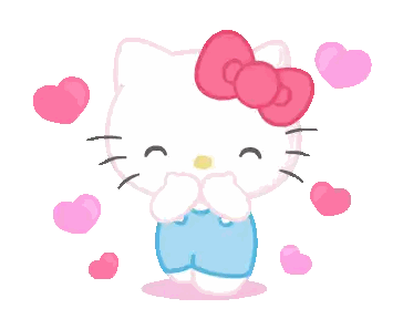 Pink Hello Kitty Surrounded By Hearts Sticker
