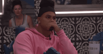 Pink Hoodie Man With Plate And House Blend Cup GIF