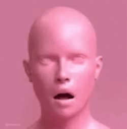Pink Human Face Implosion GIF