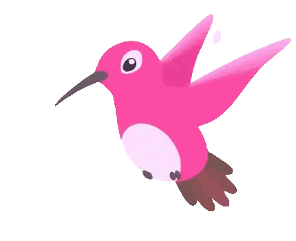 Pink Hummingbird Flying Sticker