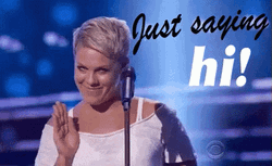 Pink Just Saying Hi Cute Wave  GIF