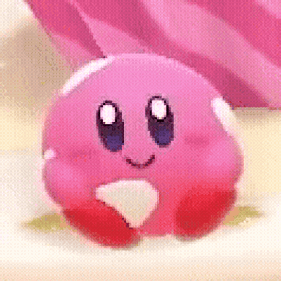 Pink Kirby Cartoon Character GIF