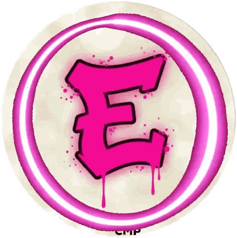 Pink Letter E Painted Sticker