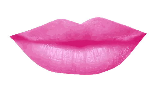 Pink Lip With Red Heart Sticker