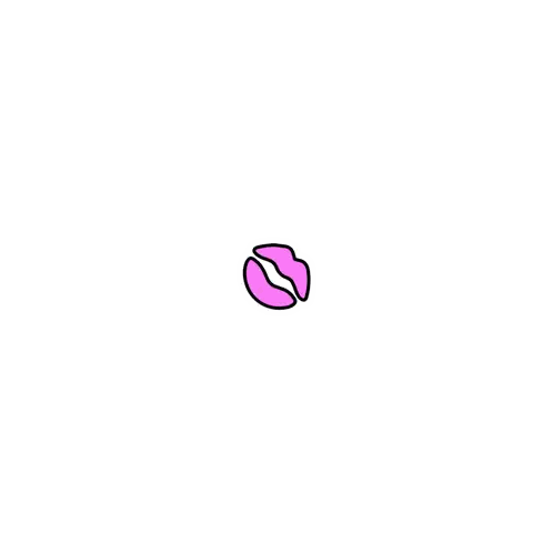 Pink Lips With Black Outline Sticker