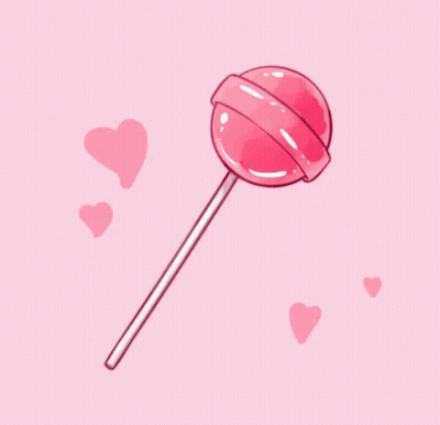 Pink Lollipop With Hearts GIF