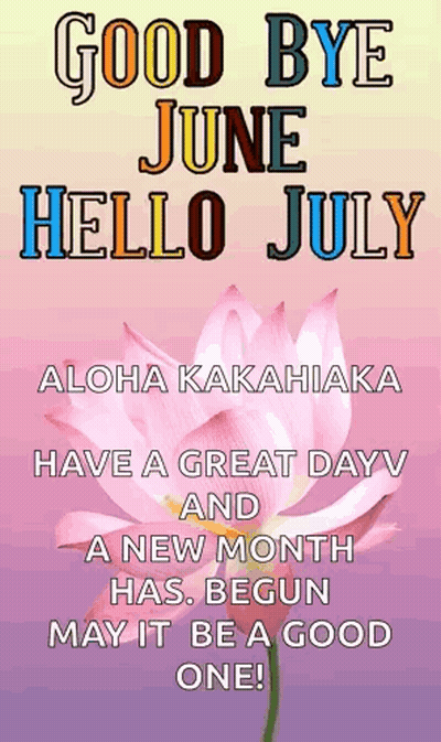 Pink Lotus Flower Good Bye June Hello July GIF