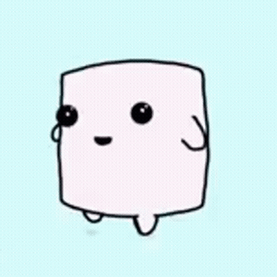 Pink Marshmallow With Black Eyes GIF