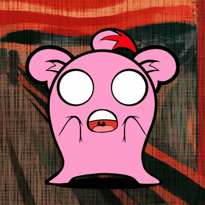 Pink Monster Surprised GIF