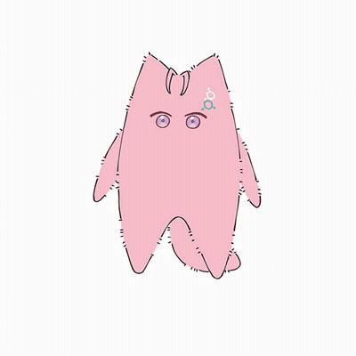 Pink Monster With Purple Eyes And Star GIF