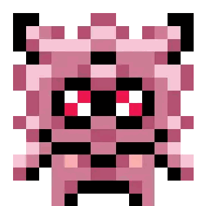 Pink Monster With Red Eyes And Horns Sticker