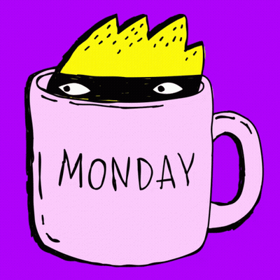 Pink Mug Saying Monday GIF