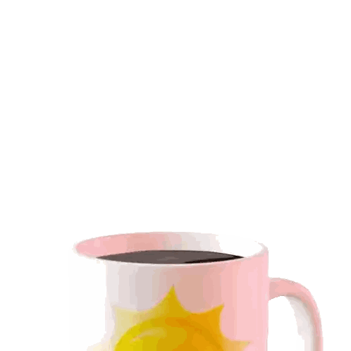 Pink Mug With Sun And Good Sticker