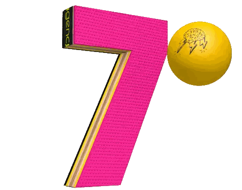 Pink Number 7 With Kochstrasse Text Sticker
