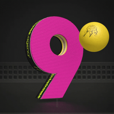 Pink Number 9 With Yellow Ball GIF