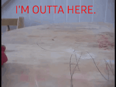 Pink Object Saying I'm Outta Here GIF