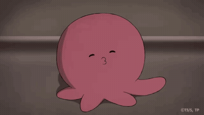 Pink Octopus Covering Mouth GIF