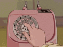 Pink Old Telephone Anime Aesthetic