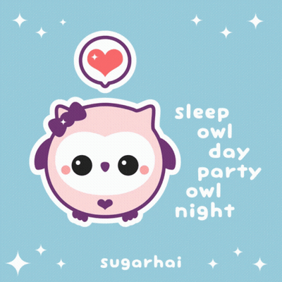 Pink Owl Sleep Owl Day Party Owl Night GIF