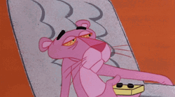 Pink Panther Changing Channels While Watching Tv