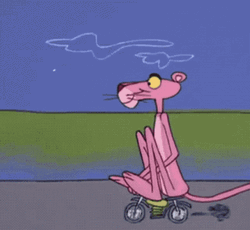 Pink Panther Driving Tiny Motor GIF