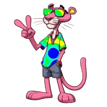 Pink Panther Giving Peace Sign Sticker