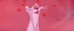 Pink Panther Heart Eyes GIF