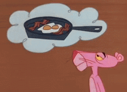Pink Panther Hungry Thinking Foods GIF