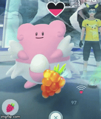 Pink Panther Painting Blue Cylinder, Pokemon Go Character With Bucket GIF