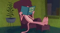 Pink Panther Reading And Nodding GIF