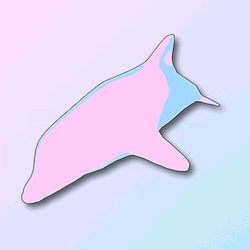 Pink Pastel Art Dolphin
