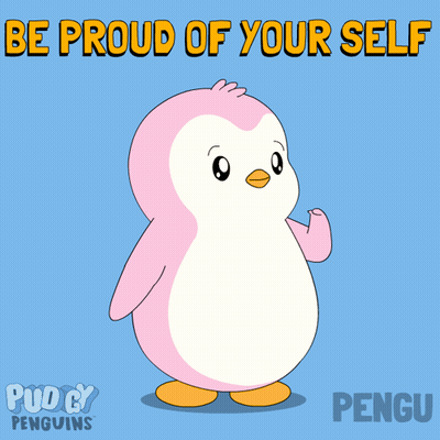 Pink Penguin Be Proud Of Yourself GIF