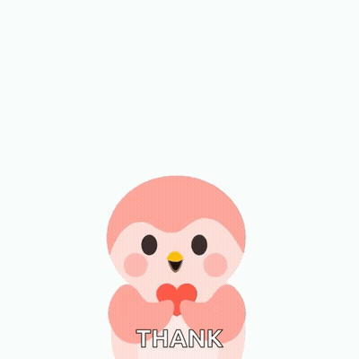 Pink Penguin Surrounded By Red Hearts Thank You GIF