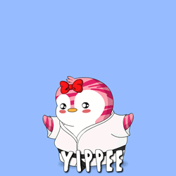 Pink Penguin Yipee GIF