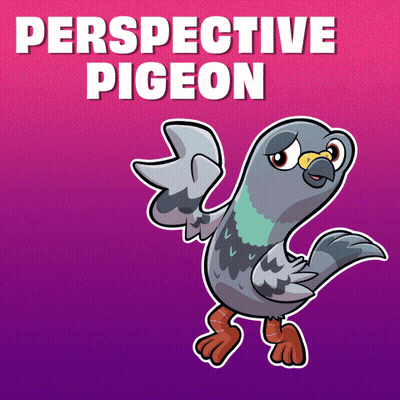 Pink Perspective Pigeon Cartoon GIF
