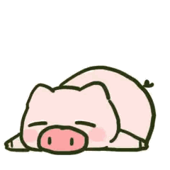 Pink Pig Lying Down With Eyes Closed Sticker