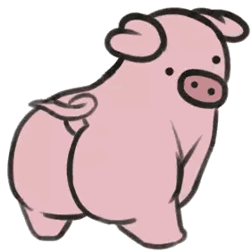 Pink Pig With Black Nose Sticker