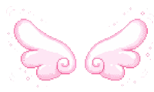 Pink Pixel Art Angel Wings Sticker