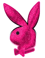 Pink Playboy Bunny With Black Ears And Bow Tie Sticker