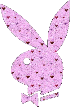 Pink Playboy Bunny With Hearts And Bow Tie Sticker