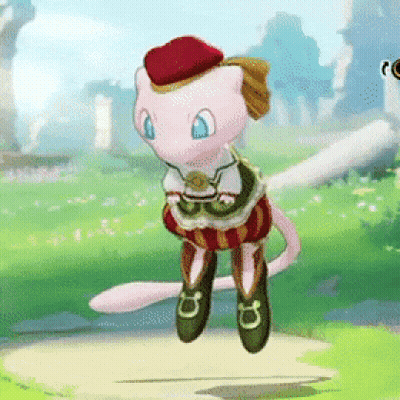 Pink Pokemon Flying With Red Hat And Pants GIF
