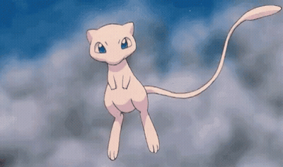 Pink Pokemon With Long Tail Standing In Clouds GIF