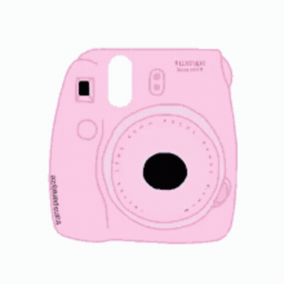 Pink Polaroid Camera With Black Circle GIF