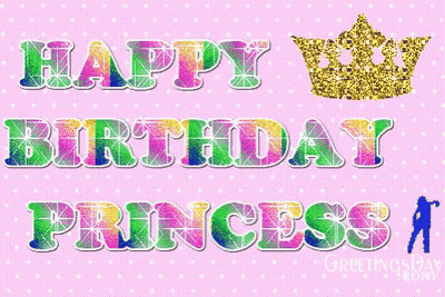 Pink Polka Dot Background Happy Birthday Princess GIF