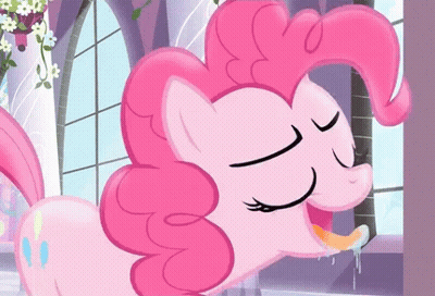 Pink Pony Drinking With Eyes Closed GIF