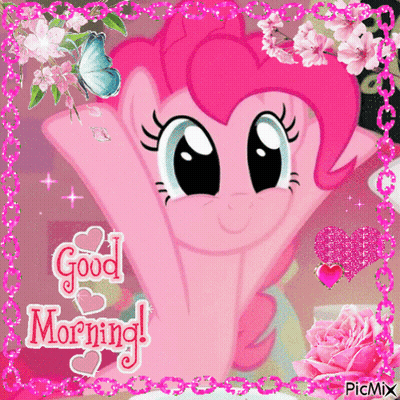 Pink Pony Saying Good Morning GIF