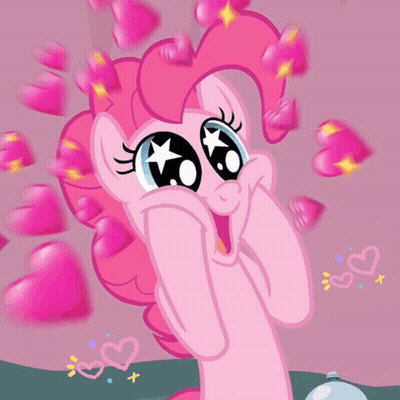 Pink Pony Surrounded By Pink Hearts GIF