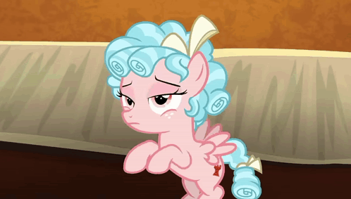 Pink Pony With Blue Hair And Bow GIF