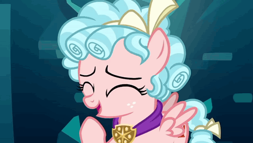 Pink Pony With Blue Hair And Purple Scarf GIF